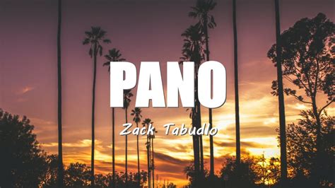 Zack Tabudlo – Pano Lyrics .